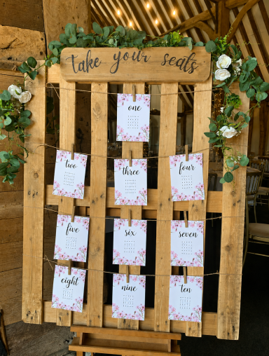 Rustic Seating Plan Pallet