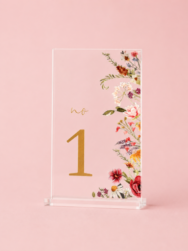 Wildflower table numbers 1-20