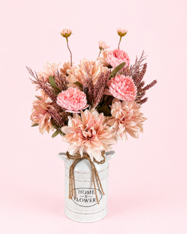 Pink Floral Rustic Milk Churn Centrepiece